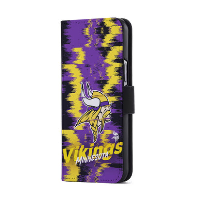 Minnesota Vikings Abstract Color Flip Wallet Phone Case