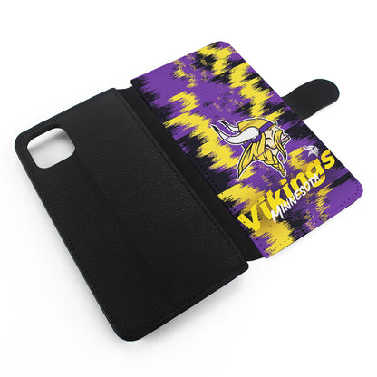 Minnesota Vikings Abstract Color Flip Wallet Phone Case