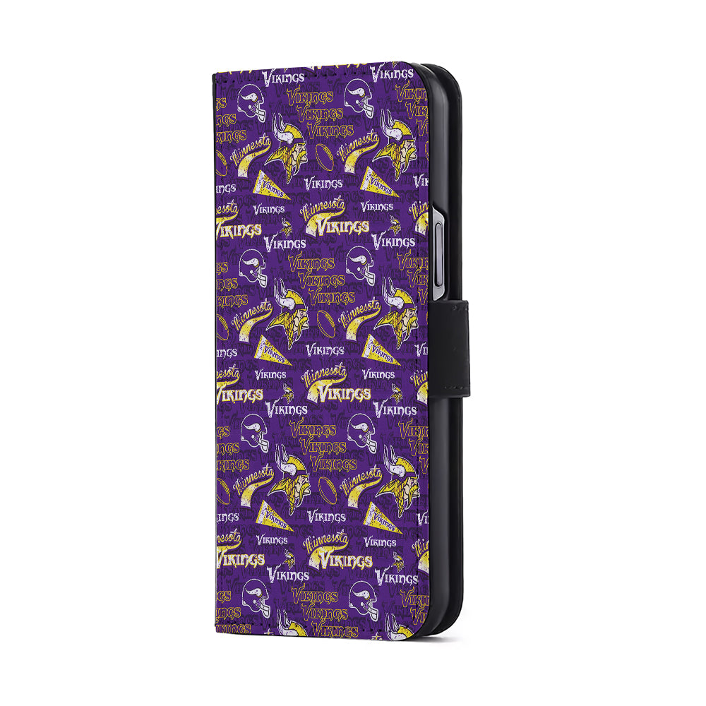 Minnesota Vikings Patterns Flip Wallet Phone Case