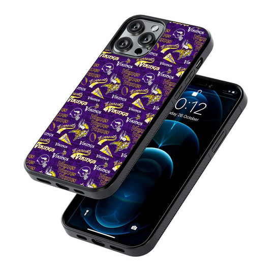 Minnesota Vikings Patterns 2D Rubber Phone Case-Oxvistore