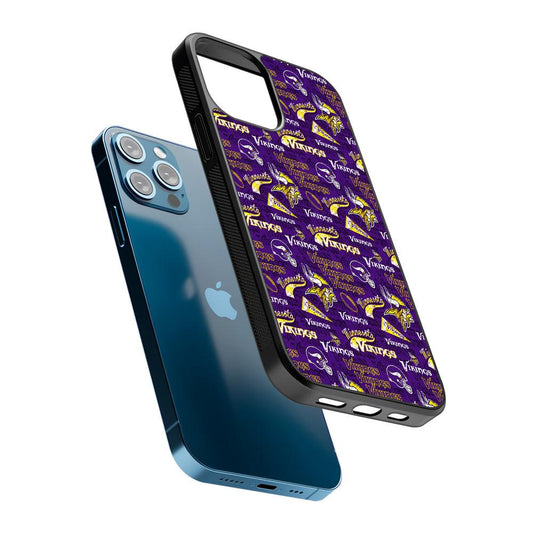 Minnesota Vikings Patterns 2D Rubber Phone Case-Oxvistore