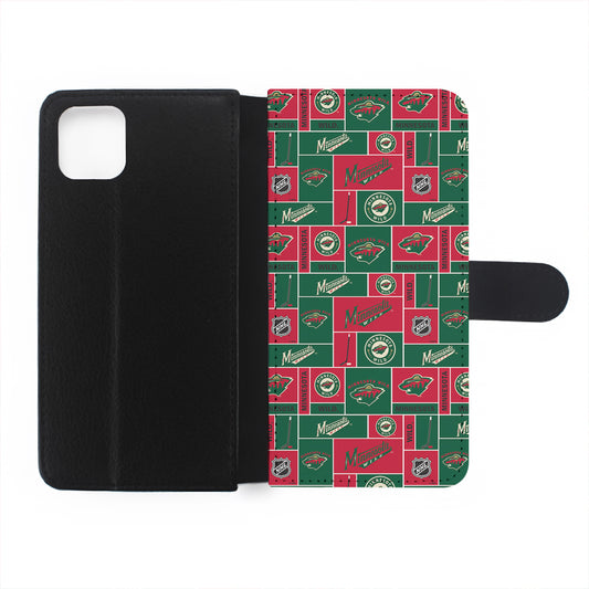 Minnesota Wild Pattern Flip Wallet Phone Case