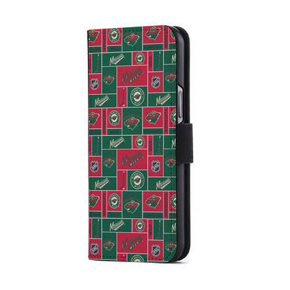 Minnesota Wild Pattern Flip Wallet Phone Case