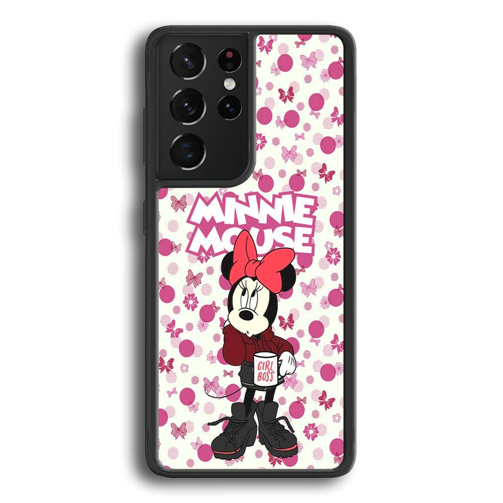 Minnie Mouse is Girl Boss Samsung Galaxy S24 Ultra Case-Rubber Black (2D Case)-Oxvistore