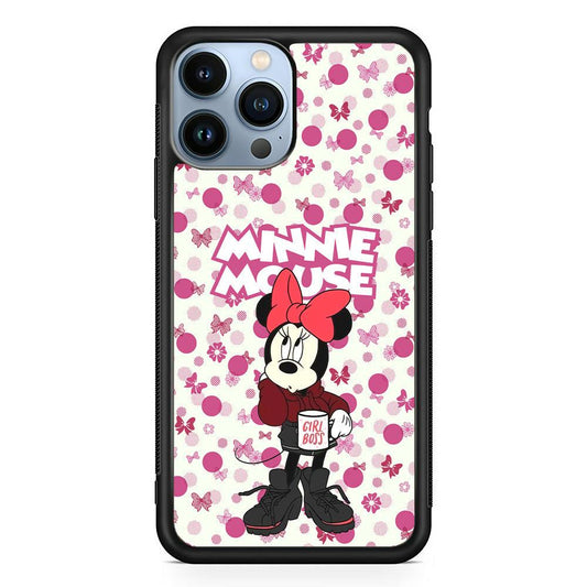 Minnie Mouse is Girl Boss iPhone 14 Pro Case-Rubber Black (2D Case)-Oxvistore