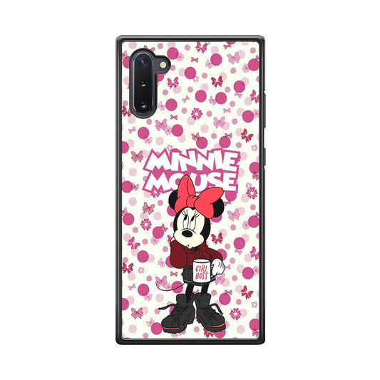 Minnie Mouse is Girl Boss Samsung Galaxy Note 10 Case-Rubber Black (2D Case)-Oxvistore