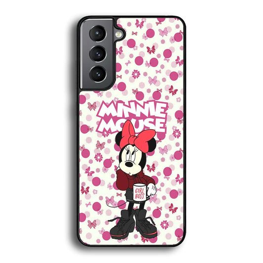 Minnie Mouse is Girl Boss Samsung Galaxy S24 Case-Rubber Black (2D Case)-Oxvistore