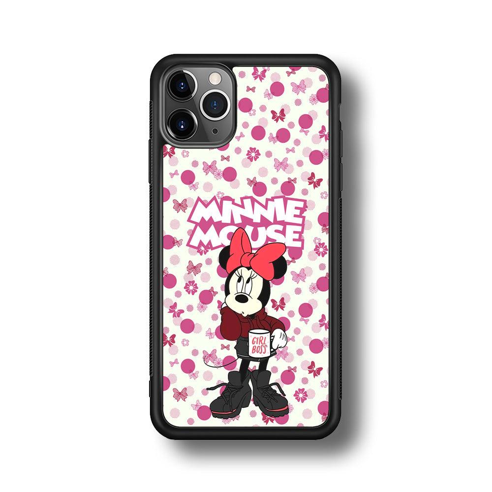 Minnie Mouse is Girl Boss iPhone 11 Pro Max Case-Rubber Black (2D Case)-Oxvistore