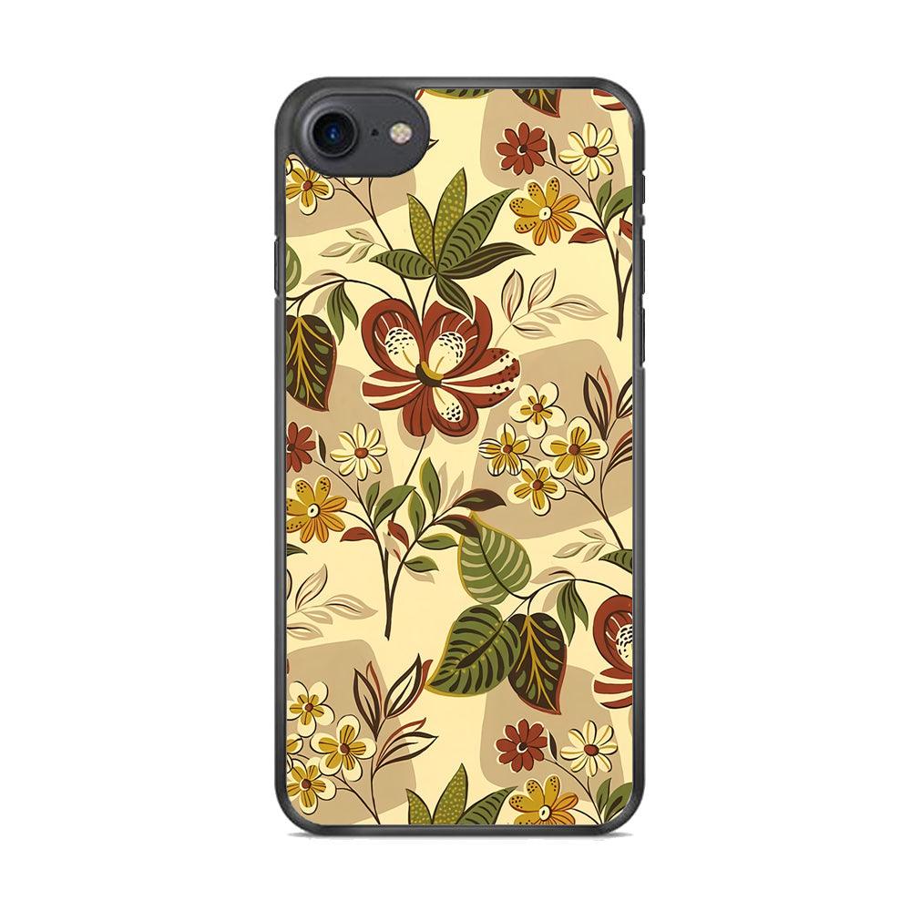 Modern Nature Scratches Hexagon Petals iPhone 7 Case-Rubber Black (2D Case)-Oxvistore