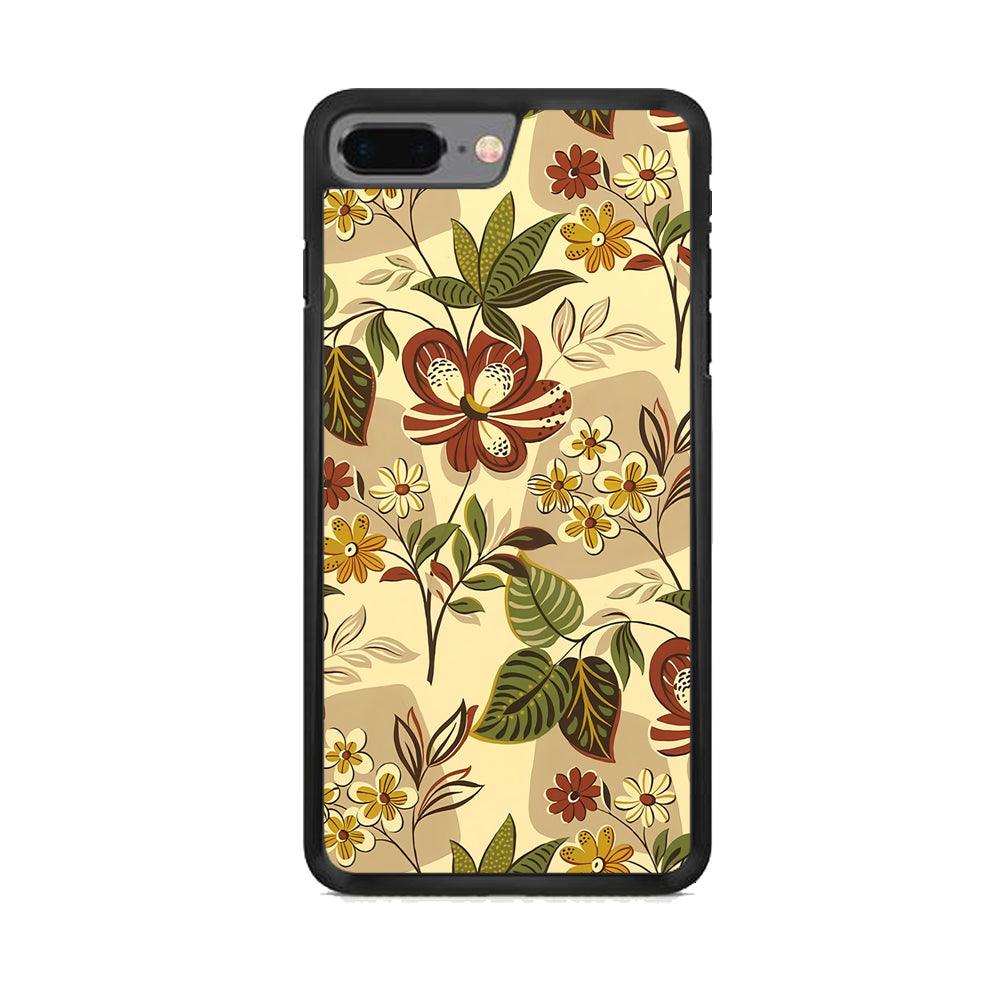Modern Nature Scratches Hexagon Petals iPhone 7 Plus Case-Rubber Black (2D Case)-Oxvistore