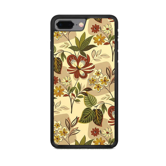 Modern Nature Scratches Hexagon Petals iPhone 7 Plus Case-Rubber Black (2D Case)-Oxvistore