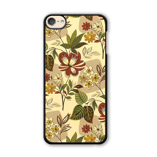 Modern Nature Scratches Hexagon Petals iPod Touch 6 Case-Plastic Black (2D Case)-Oxvistore
