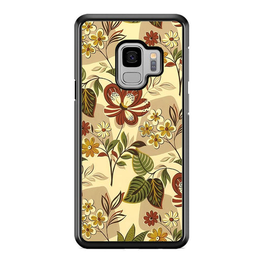 Modern Nature Scratches Hexagon Petals Samsung Galaxy S9 Case-Rubber Black (2D Case)-Oxvistore