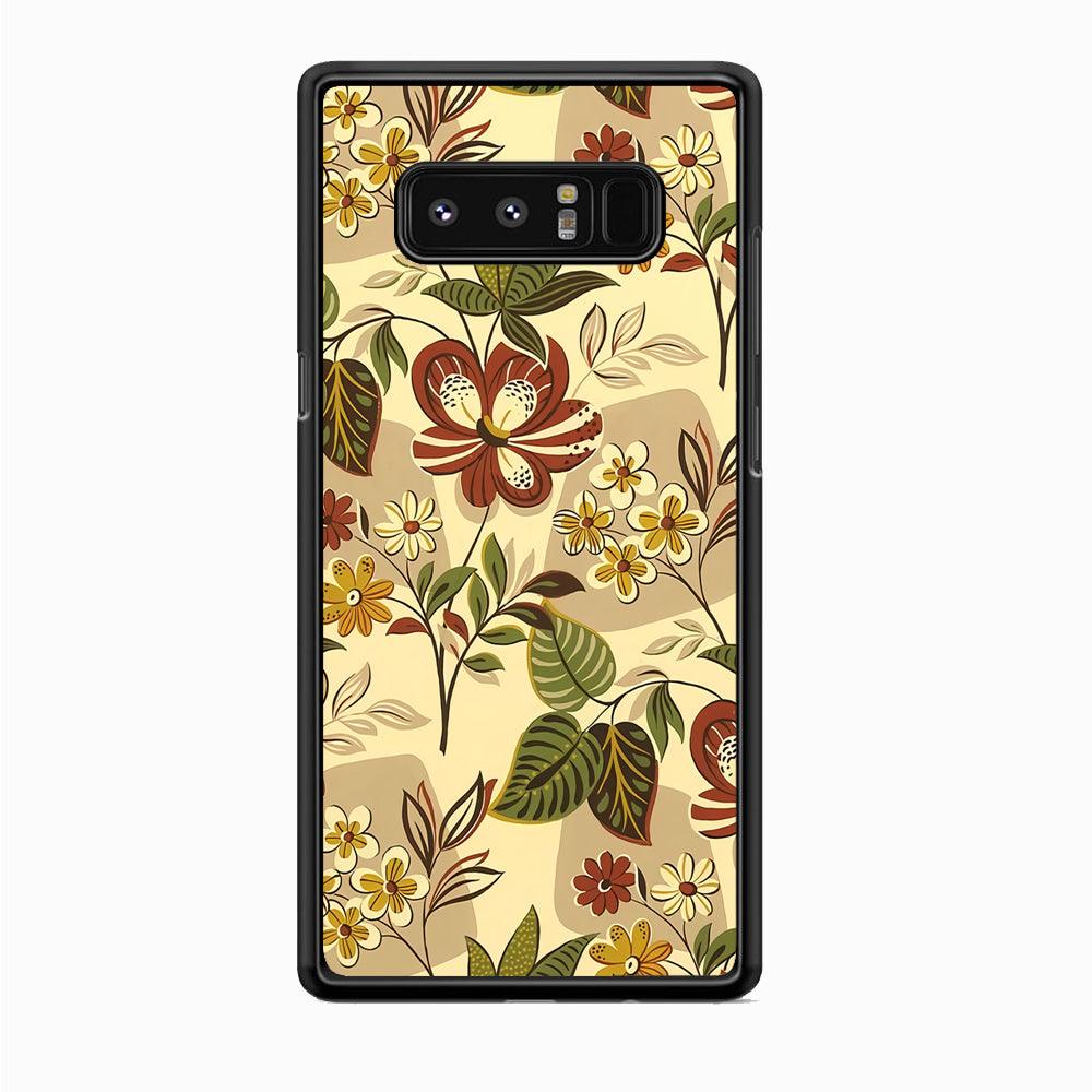 Modern Nature Scratches Hexagon Petals Samsung Galaxy Note 8 Case-Rubber Black (2D Case)-Oxvistore