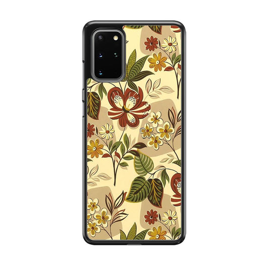 Modern Nature Scratches Hexagon Petals Samsung Galaxy S20 Plus Case-Rubber Black (2D Case)-Oxvistore
