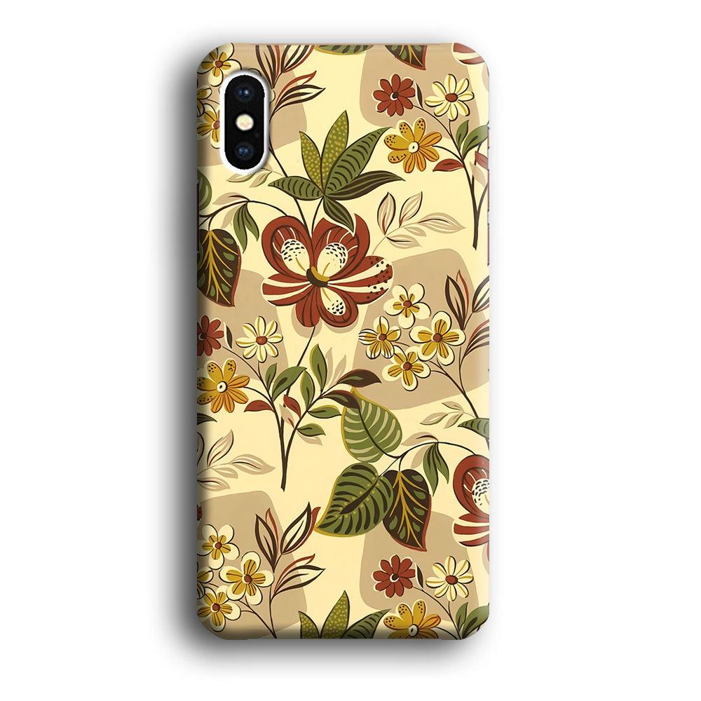 Modern Nature Scratches Hexagon Petals iPhone X Case-Oxvistore