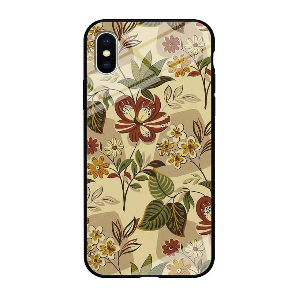 Modern Nature Scratches Hexagon Petals iPhone X Case-Oxvistore