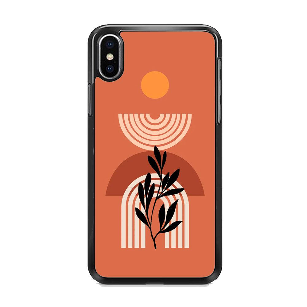 Modern Shapes Pillar Field iPhone XS Case-Rubber Black (2D Case)-Oxvistore