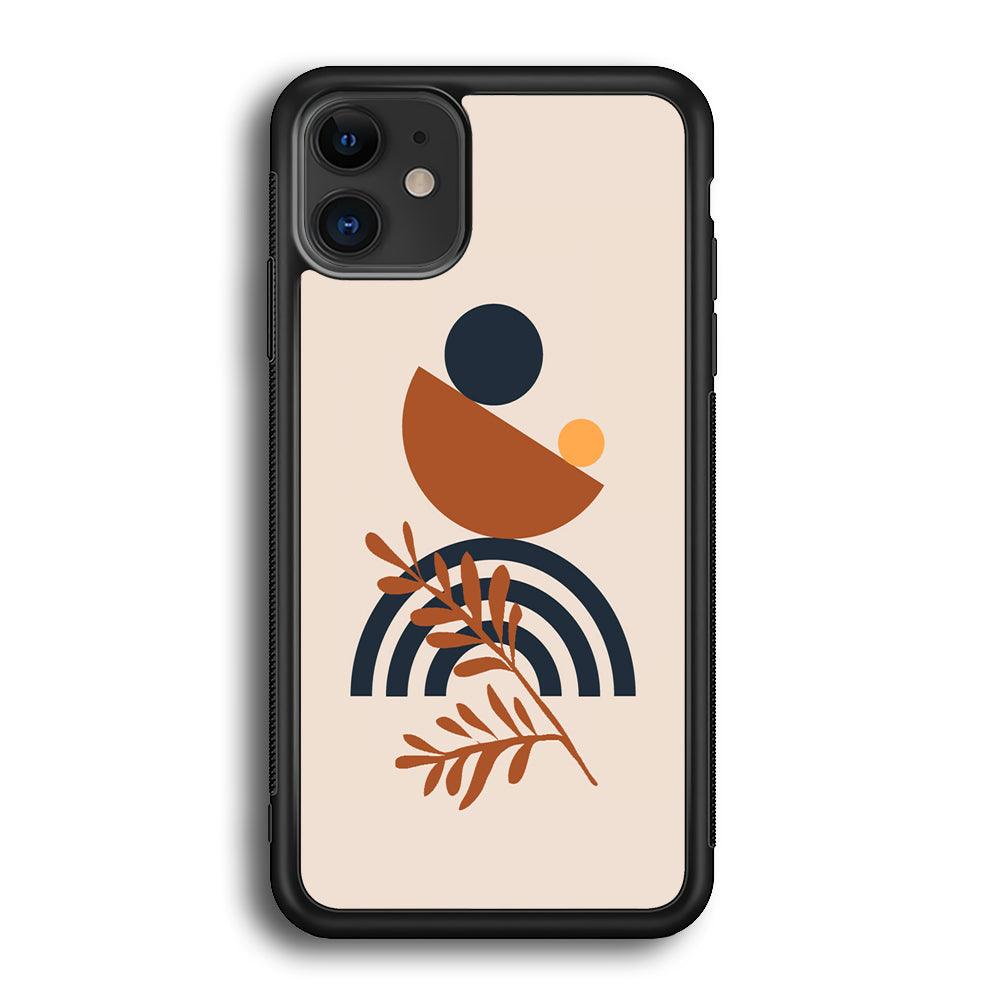 Modern Shapes The Balance of Nature iPhone 12 Case-Rubber Black (2D Case)-Oxvistore