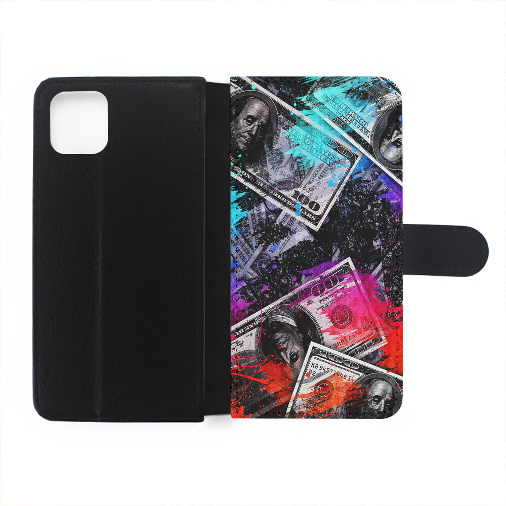 Money Bills Art Abstract Flip Wallet Phone Case