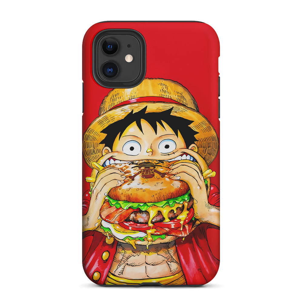 Monkey D Luffy Eating a Burger 2 in 1 Tough Phone Case