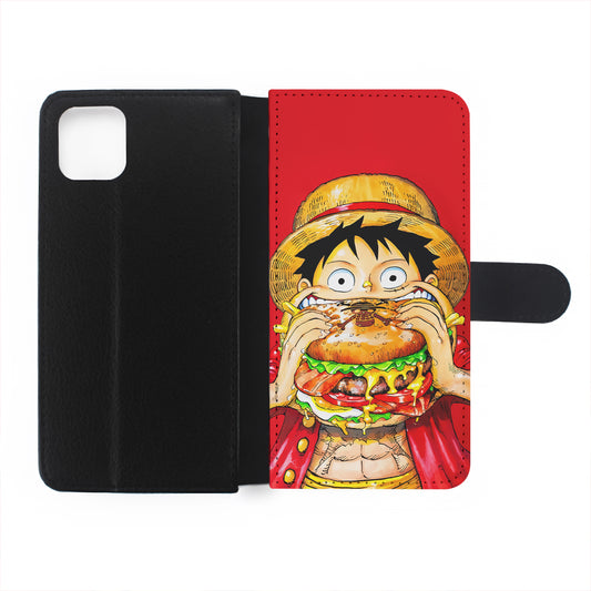 Monkey D Luffy Eating a Burger Flip Wallet Phone Case