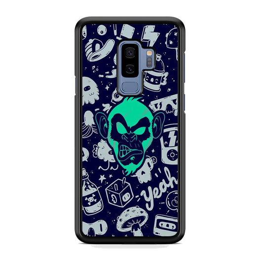 Monkey Fun Glow Samsung Galaxy S9 Plus Case-Rubber White (2D Case)-Oxvistore