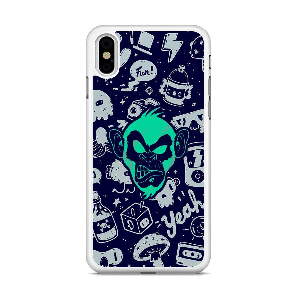 Monkey Fun Glow iPhone X Case-Oxvistore