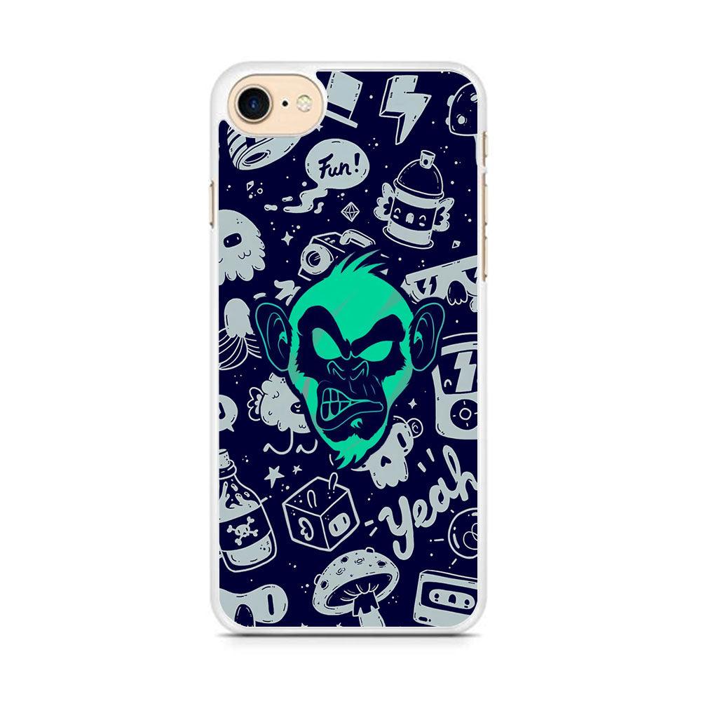 Monkey Fun Glow iPhone 8 Plus Case-Oxvistore