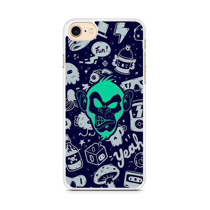 Monkey Fun Glow iPhone 8 Case-Oxvistore