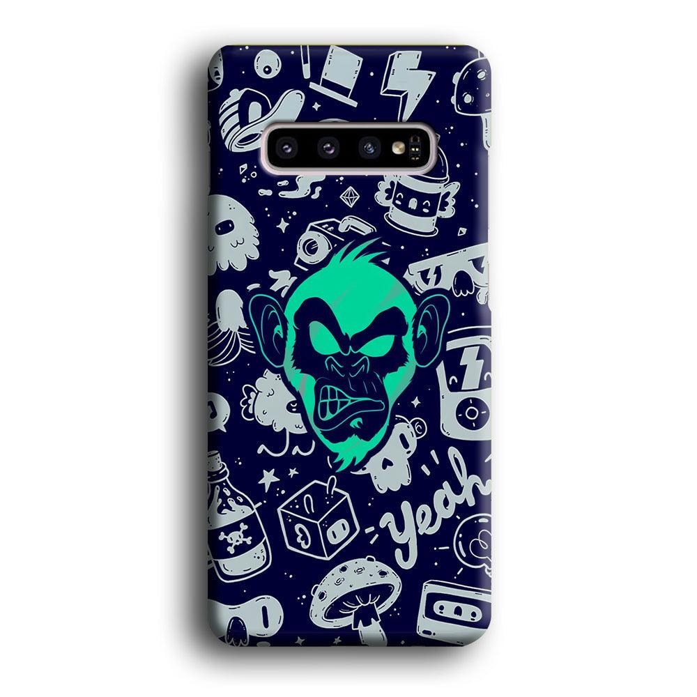 Monkey Fun Glow Samsung Galaxy S10 Case-Oxvistore