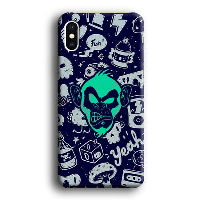 Monkey Fun Glow iPhone X Case-Oxvistore