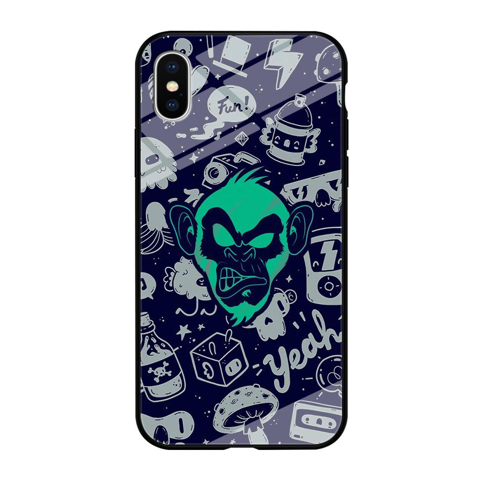 Monkey Fun Glow iPhone X Case-Oxvistore