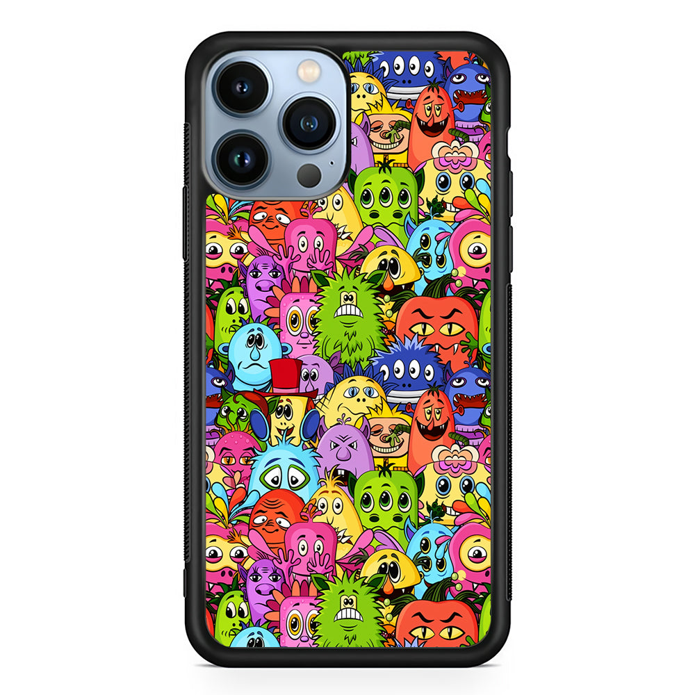 Monster Alien Cartoon Doodle 2D Rubber Phone Case