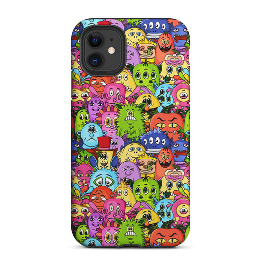 Monster Alien Cartoon Doodle 2 in 1 Tough Phone Case