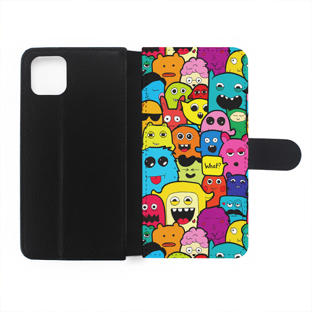 Monster Doodle Funny and Spooky Flip Wallet Phone Case