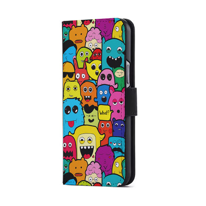 Monster Doodle Funny and Spooky Flip Wallet Phone Case