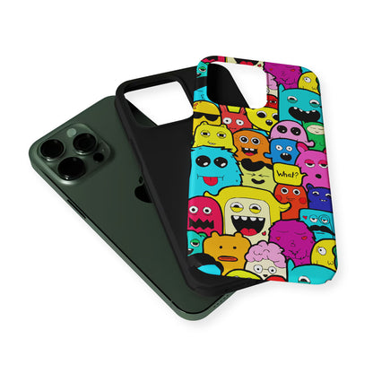 Monster Doodle Funny and Spooky 2 in 1 Tough Phone Case