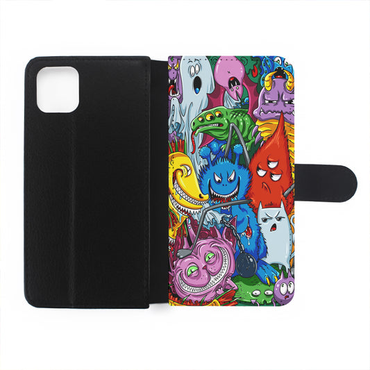 Monster Graffiti Character Flip Wallet Phone Case