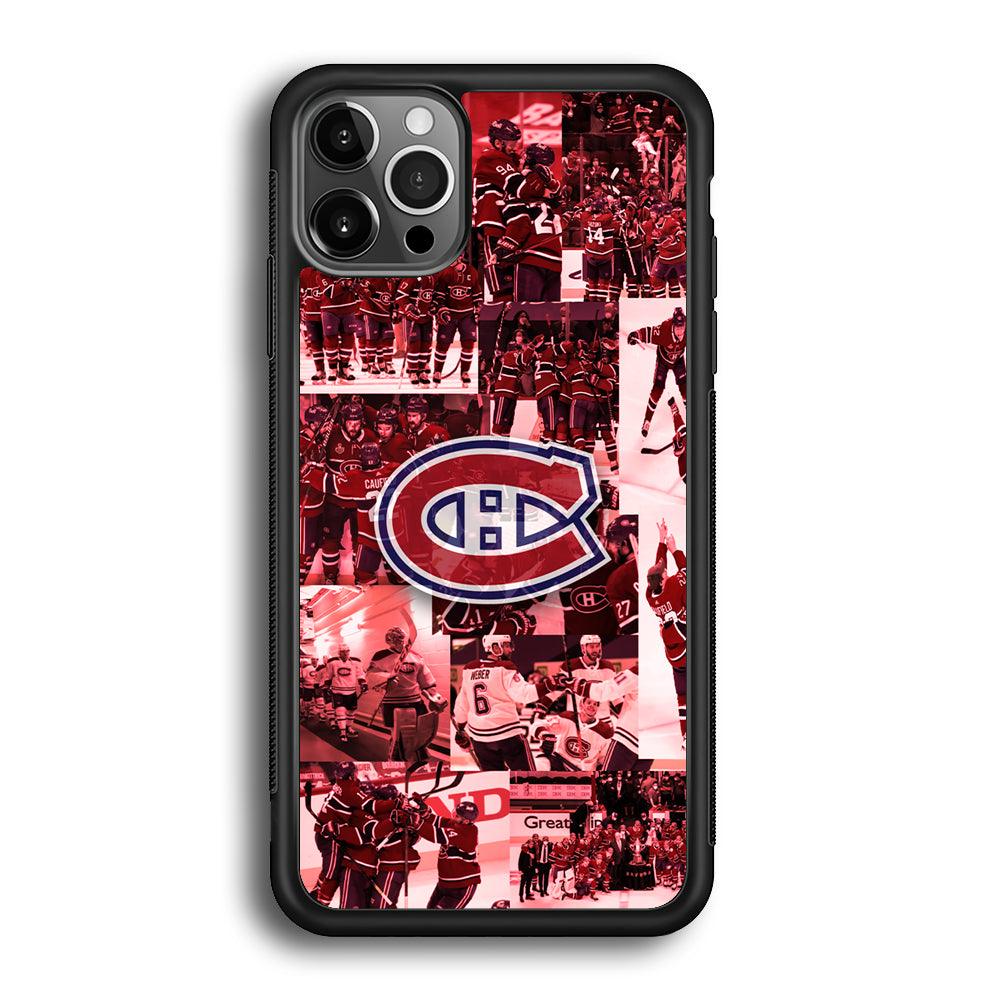 Montreal Canadiens Collage of Celebration iPhone 12 Pro Case-Rubber Black (2D Case)-Oxvistore