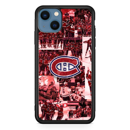 Montreal Canadiens Collage of Celebration iPhone 15 Case-Rubber Black (2D Case)-Oxvistore