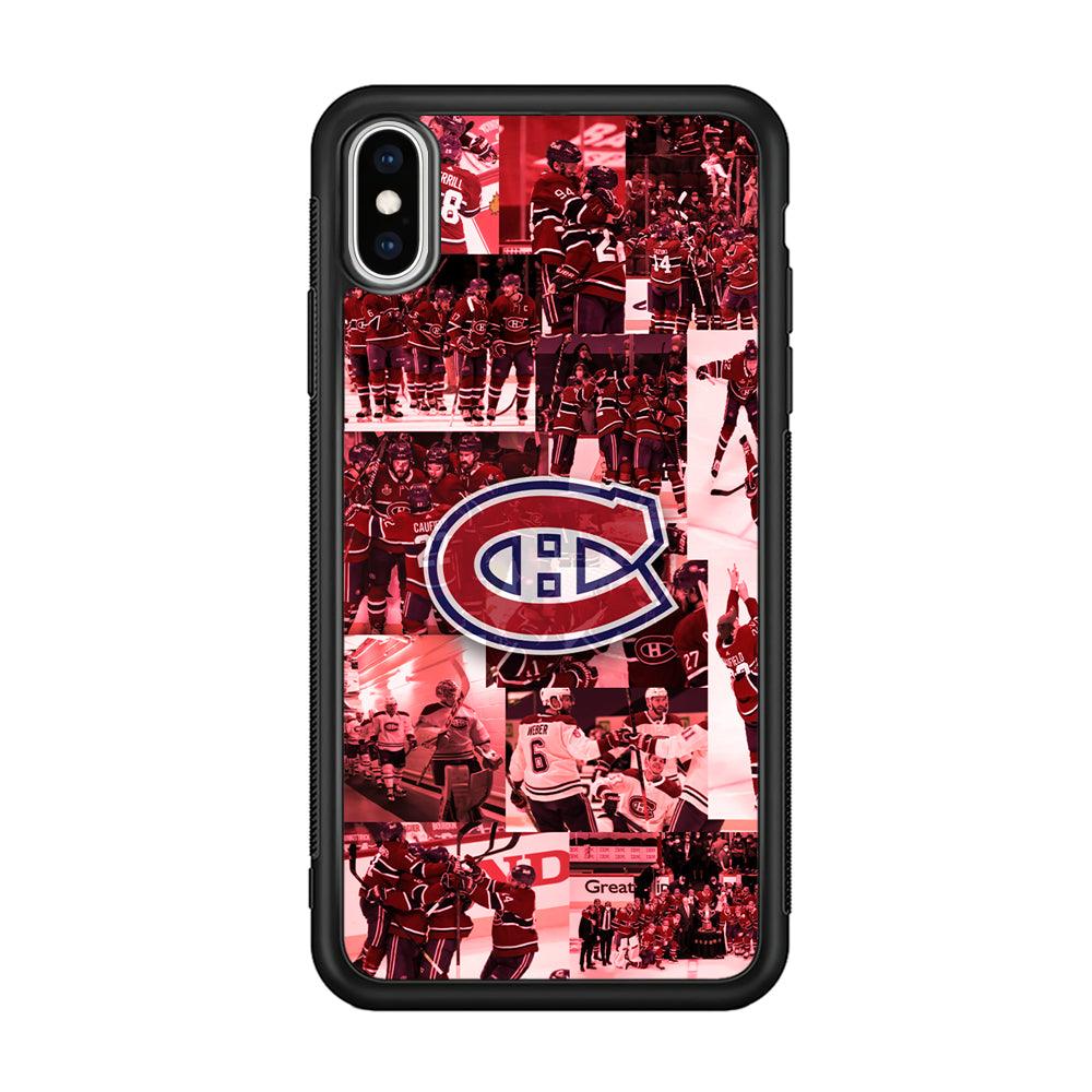 Montreal Canadiens Collage of Celebration iPhone XS Case-Rubber Black (2D Case)-Oxvistore