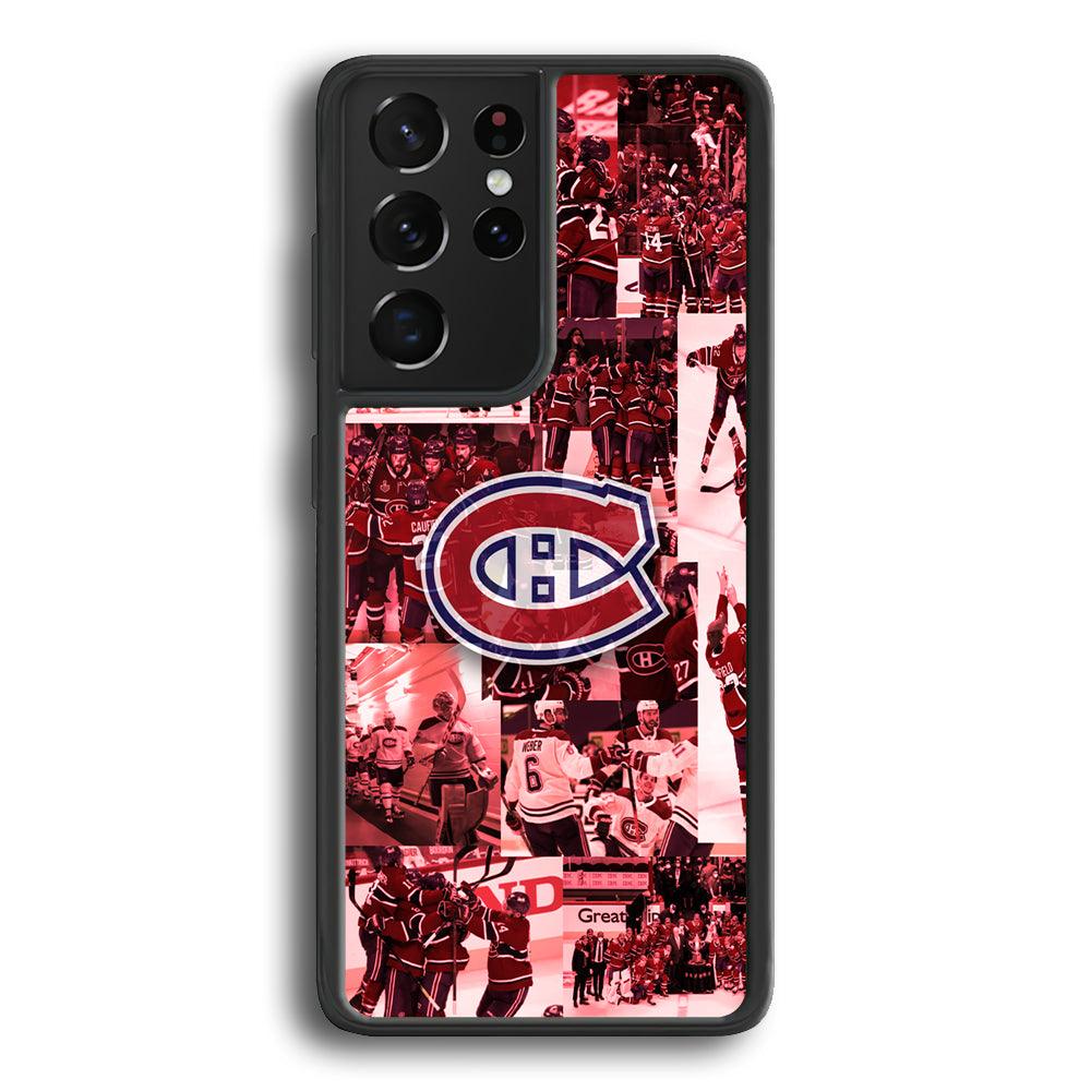 Montreal Canadiens Collage of Celebration Samsung Galaxy S24 Ultra Case-Rubber Black (2D Case)-Oxvistore
