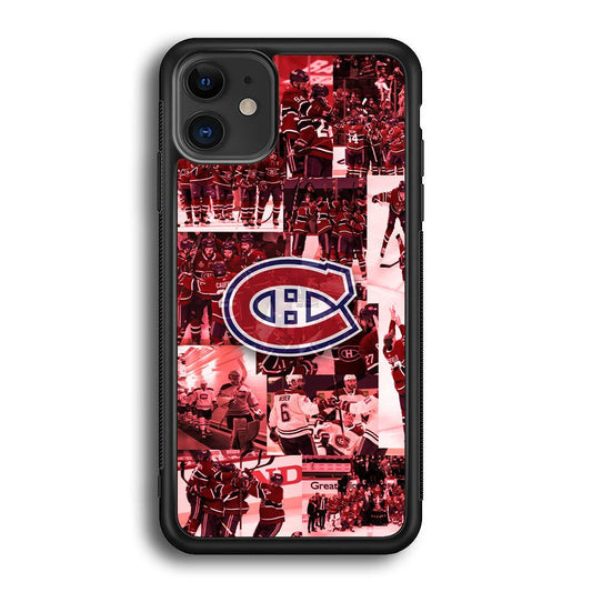 Montreal Canadiens Collage of Celebration iPhone 11 Case-Rubber Black (2D Case)-Oxvistore