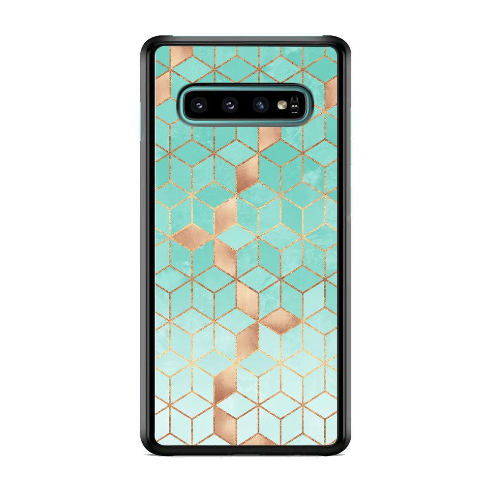 Mosaic Square Blue Phase Samsung Galaxy S10 Plus Case-Oxvistore