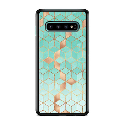 Mosaic Square Blue Phase Samsung Galaxy S10 Plus Case-Oxvistore