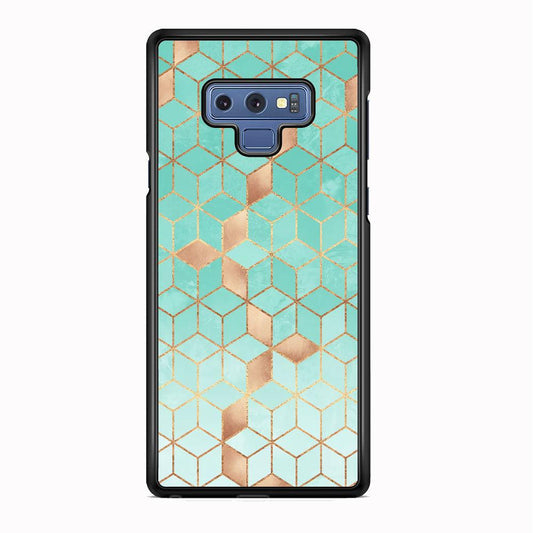 Mosaic Square Blue Phase Samsung Galaxy Note 9 Case-Rubber White (2D Case)-Oxvistore