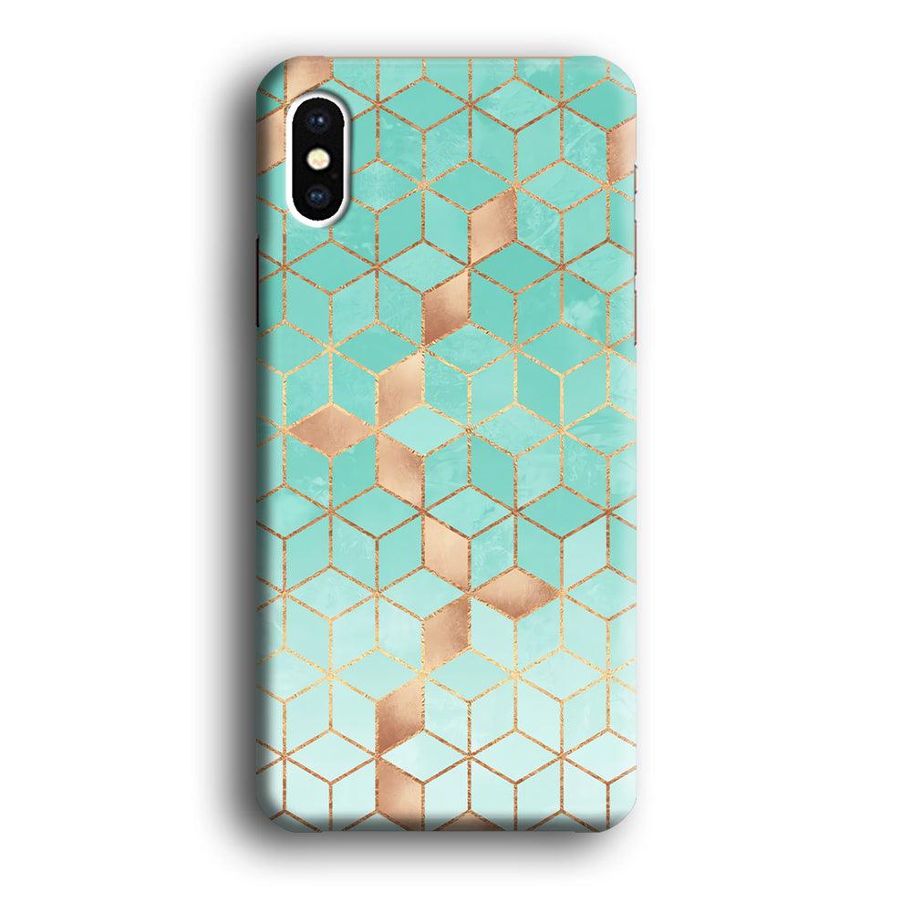 Mosaic Square Blue Phase iPhone X Case-Oxvistore