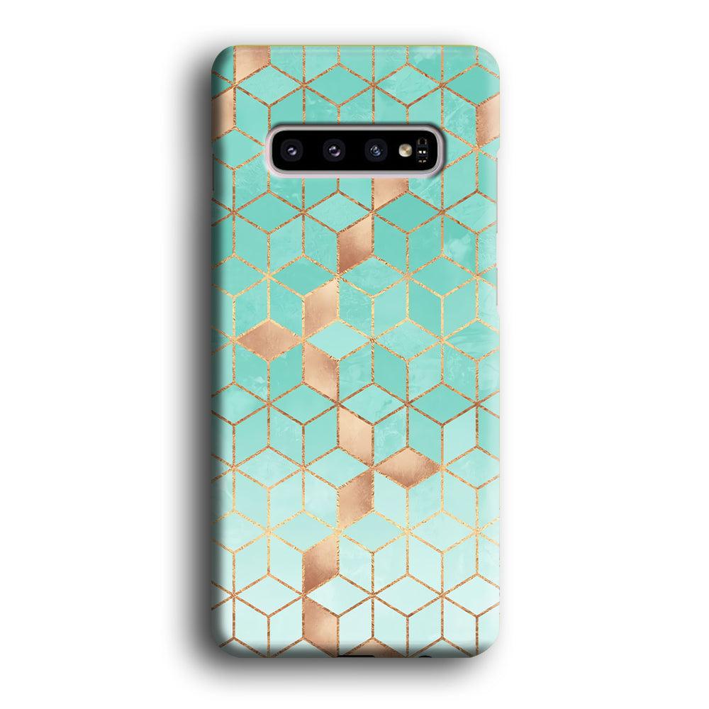 Mosaic Square Blue Phase Samsung Galaxy S10 Plus Case-Oxvistore