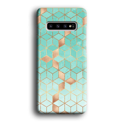 Mosaic Square Blue Phase Samsung Galaxy S10 Case-Oxvistore